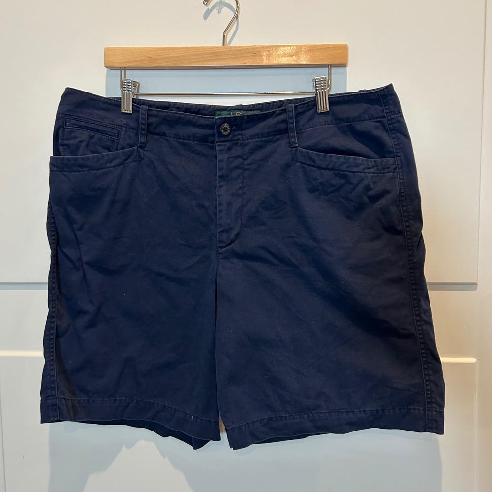 LRL Ralph‎ Lauren Jeans Co Navy Blue Cotton Chino Shorts Women's Size 16